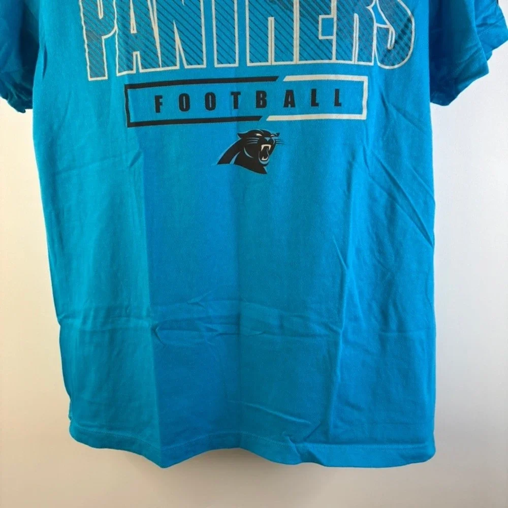 Nike Carolina Panthers Football Logo T-Shirt‎ Mens Sz Large Blue NFL Graphic Tee